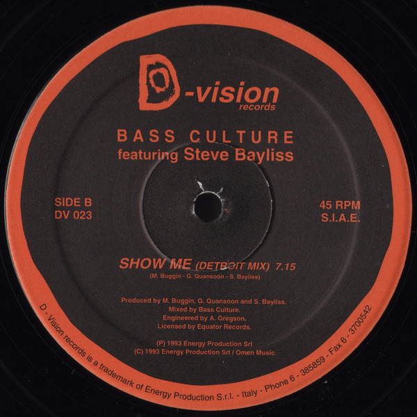 Bass Culture Featuring Steve Bayliss - Show Me - Image 2